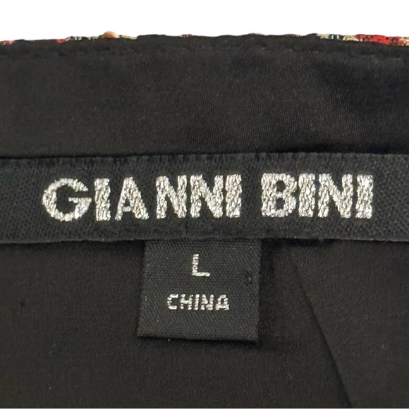 Gianni Bini Dress L Gold Brocade Mini - Picture 9 of 9